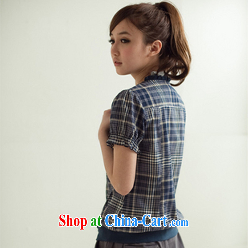 The FeelNet code female English style ribbed short sleeved T-shirt 6308 red plaid XL 44, FeelNET, shopping on the Internet