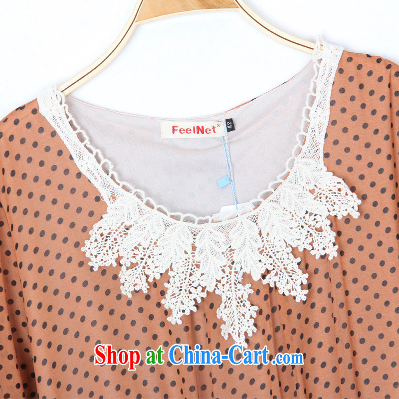 The FeelNet Code women lace piping dot the code dress 414 orange XL - 40 yards, FeelNET, shopping on the Internet