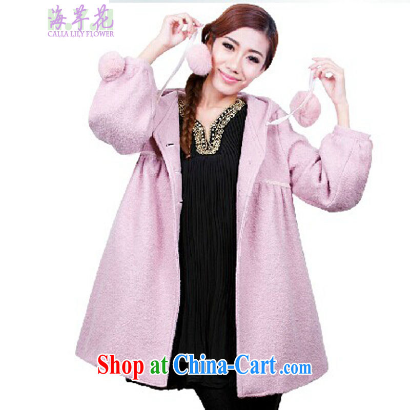 The line between a thick large code gross jacket is larger jacket Korean version the Code women mm thick coat MQN 001 light pink L