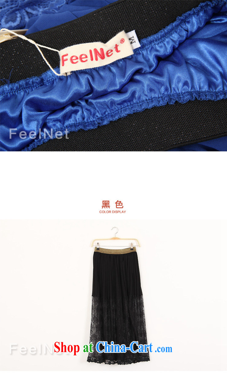 FeelNet Korean spring and summer new, larger female snow woven lace larger body skirt long skirt dress 510 blue are code pictures, price, brand platters! Elections are good character, the national distribution, so why buy now enjoy more preferential! Health