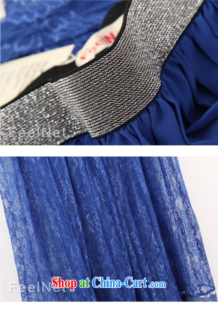 FeelNet Korean spring and summer new, larger female snow woven lace larger body skirt long skirt dress 510 blue are code pictures, price, brand platters! Elections are good character, the national distribution, so why buy now enjoy more preferential! Health