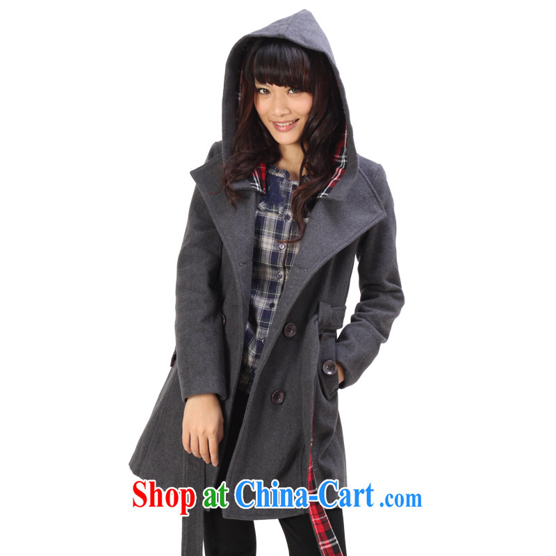 The FeelNet Code women's clothing fall_winter clothing Korean version of on gross countrysides? mm thick so the coat jacket 2971 gray 52 code