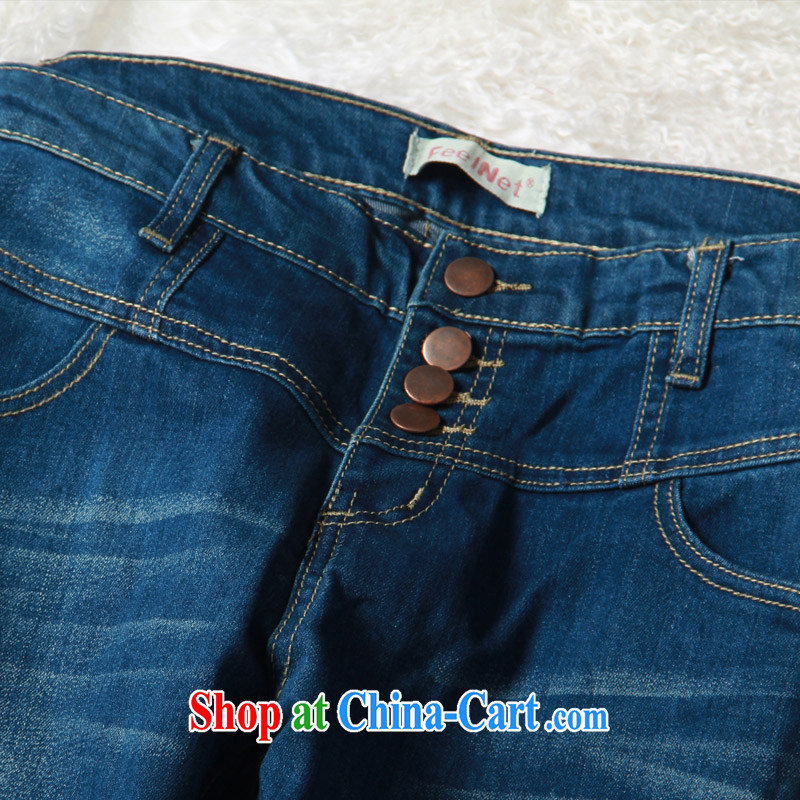 feelnet XL female 2015 summer spring new thick mm castor pencil jeans large code 562 pants blue 34 yards (2 feet 6), FeelNET, shopping on the Internet