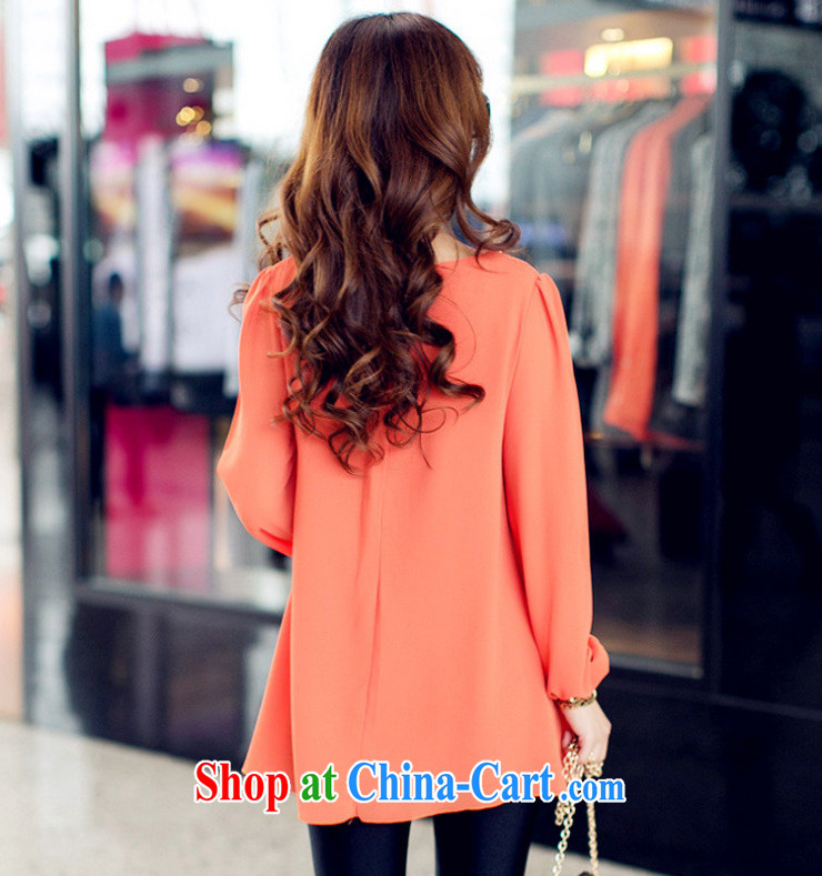 Cheuk-yan Yi Lai shadow spring maximum code female sweet dolls for lanterns cuff loose round-collar long-sleeved snow woven shirts larger female summer 9480 D orange 4 XL pictures, price, brand platters! Elections are good character, the national distribution, so why buy now enjoy more preferential! Health