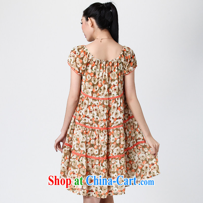 Water by summer 2014 new, larger female bohemian floral dress long skirt video thin S XQ 14 1225 toner take L, water itself (SHUIMIAO), shopping on the Internet
