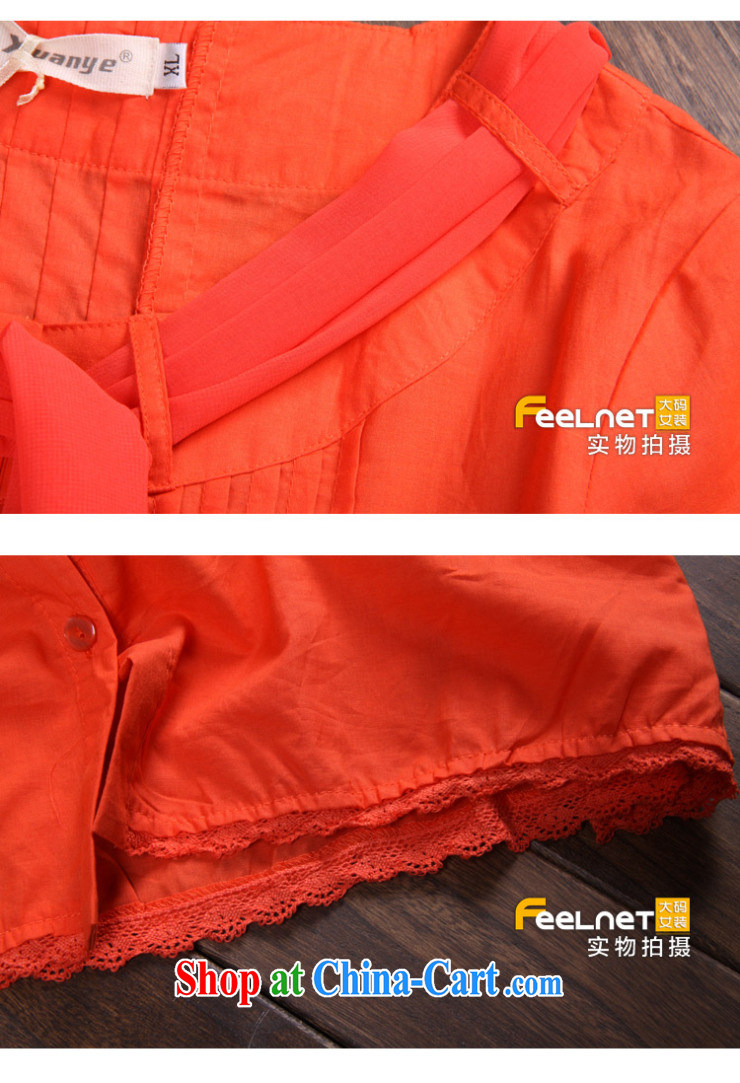 feelnet Korean female 2015 Spring Summer loose video thin large code leisure New MM thick, with a large number 3158 shirt orange 4 XL -48, picture, price, brand platters! Elections are good character, the national distribution, so why buy now enjoy more preferential! Health