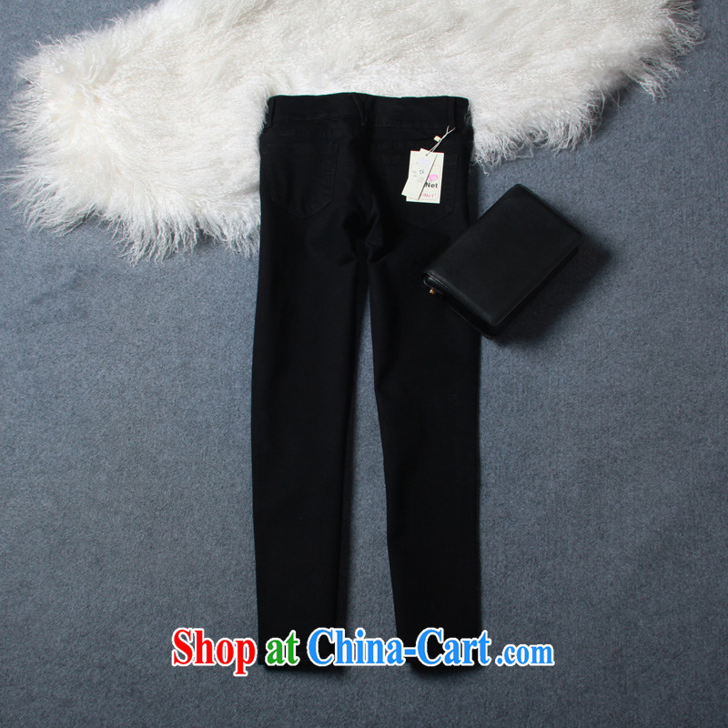 20142014 autumn and winter The New Classic graphics thin the charge-back Stretch tight trousers high waist larger jeans women pants 643 3 the buckle black 34 yards (2 feet 6), FeelNET, shopping on the Internet