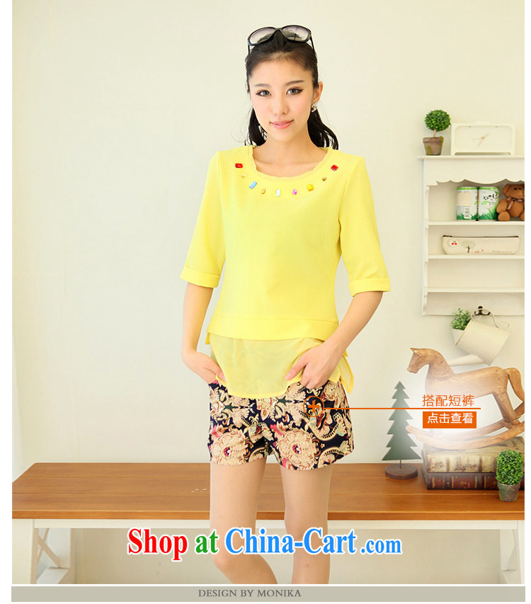 Moses Veronica XL female 2014 mm thick summer wear new, thick, apparel graphics thin clothing and thick sister to seamless beads, solid ice woven shirts T-shirt 5115 yellow XXXL pictures, price, brand platters! Elections are good character, the national distribution, so why buy now enjoy more preferential! Health