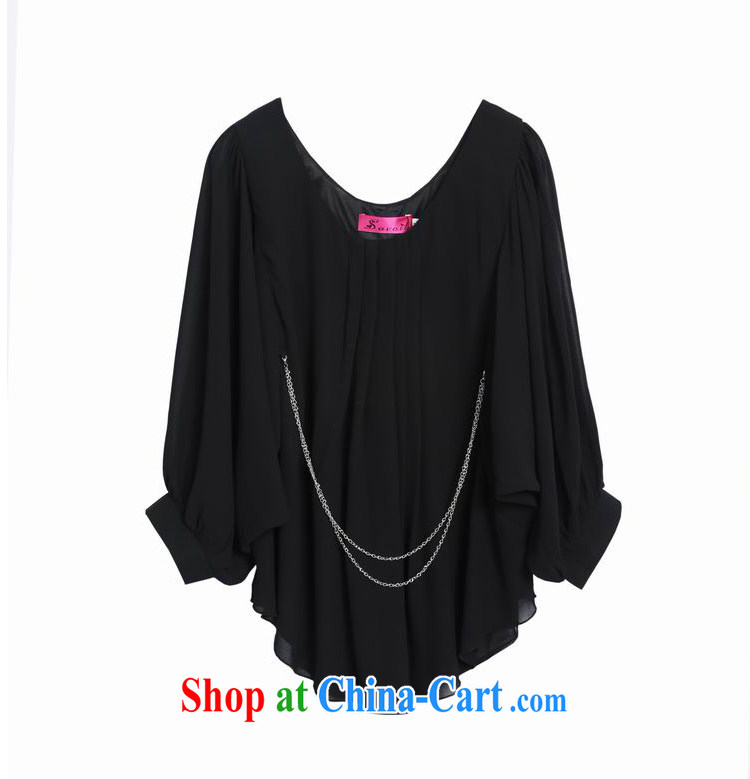 Donald Rumsfeld, the 2015 summer new Korean loose bat sleeves larger female shirt snow woven shirts female black 4 XL pictures, price, brand platters! Elections are good character, the national distribution, so why buy now enjoy more preferential! Health