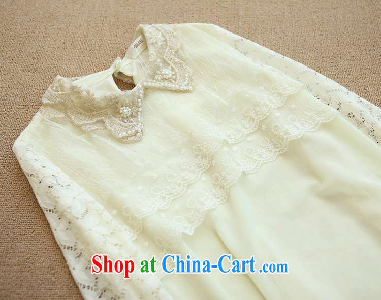 Moses Veronica XL female 2013 summer, new Korean video thin thick mm roll collar lace long-sleeved lace shirt white XXL pictures, price, brand platters! Elections are good character, the national distribution, so why buy now enjoy more preferential! Health