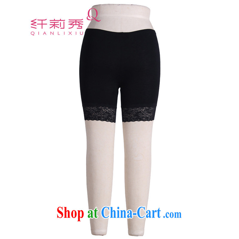 Slim Li Su-summer new, larger female thick mm lace lace 100 solid ground pants Q 2855 black XL, slim Li-su, and shopping on the Internet