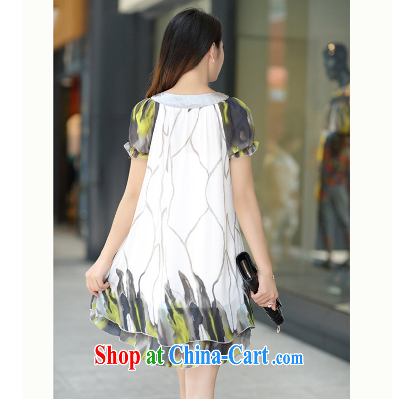 Pi-optimized Connie new thick MM cultivating graphics thin XL snow summer woven dresses female BY 090,167 white flowers 3 XL recommendations 160 - 180 jack, PI-optimized Connie, shopping on the Internet