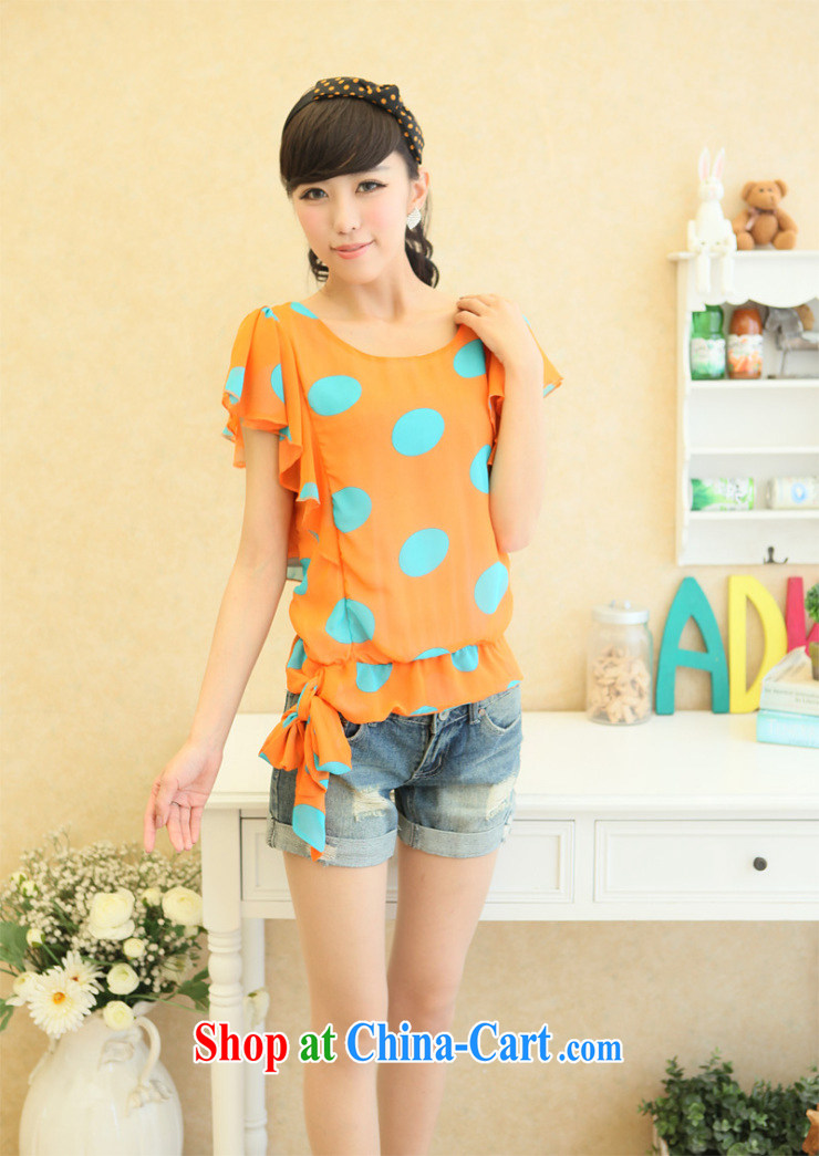 XL girls thick mm summer new Korean Wave point video thin short sleeved short-sleeve T-shirt snow woven shirts 0543 orange XL pictures, price, brand platters! Elections are good character, the national distribution, so why buy now enjoy more preferential! Health