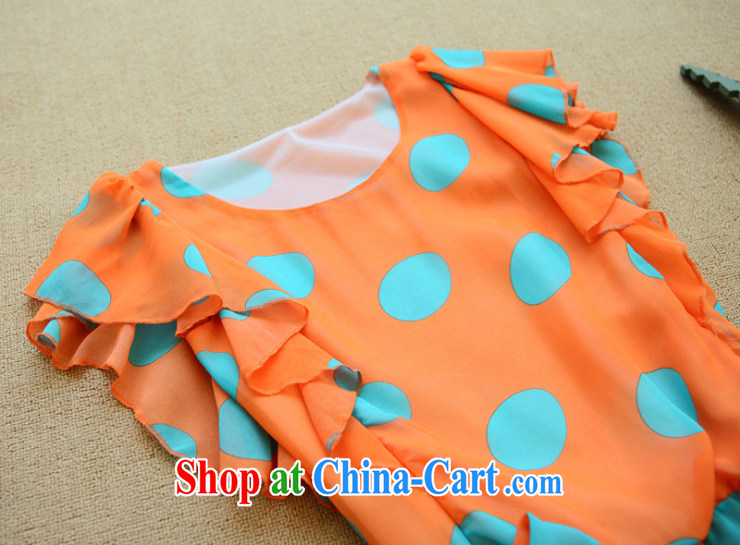 XL girls thick mm summer new Korean Wave point video thin short sleeved short-sleeve T-shirt snow woven shirts 0543 orange XL pictures, price, brand platters! Elections are good character, the national distribution, so why buy now enjoy more preferential! Health