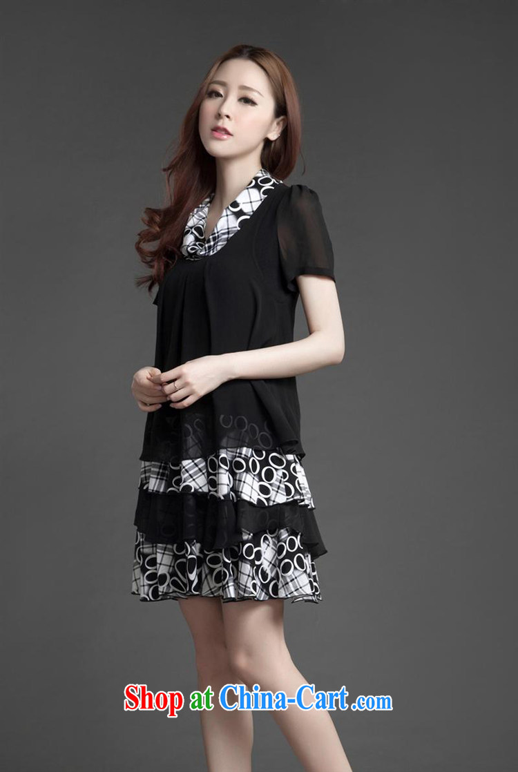 Van Gogh, The 2014 summer and fall with Korean Beauty graphics thin XL elegant layers cake skirt thick MM short-sleeved snow woven dresses female black 2 XL pictures, price, brand platters! Elections are good character, the national distribution, so why buy now enjoy more preferential! Health