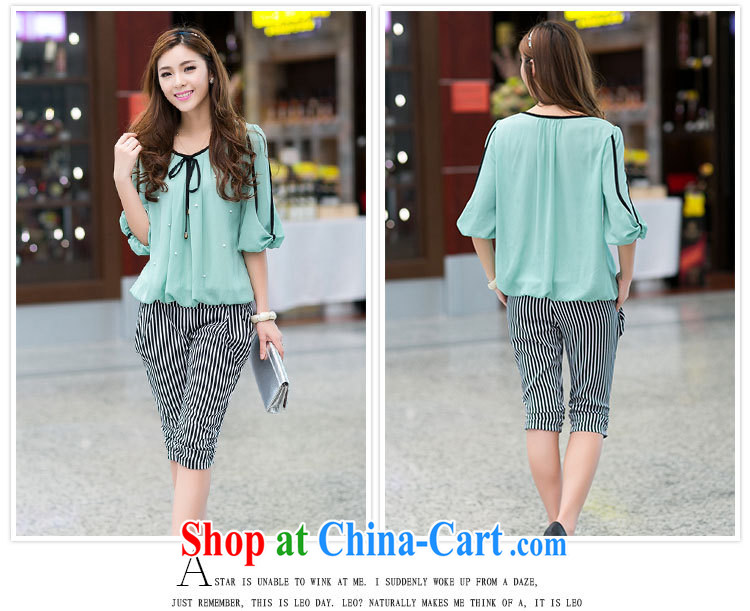 Lehman Ronnie lymalon thick, graphics thin 2015 spring and summer new Korean large, female fashion Princess cuff round-collar snow woven shirts T-shirt 6022 ice green XXXXL pictures, price, brand platters! Elections are good character, the national distribution, so why buy now enjoy more preferential! Health