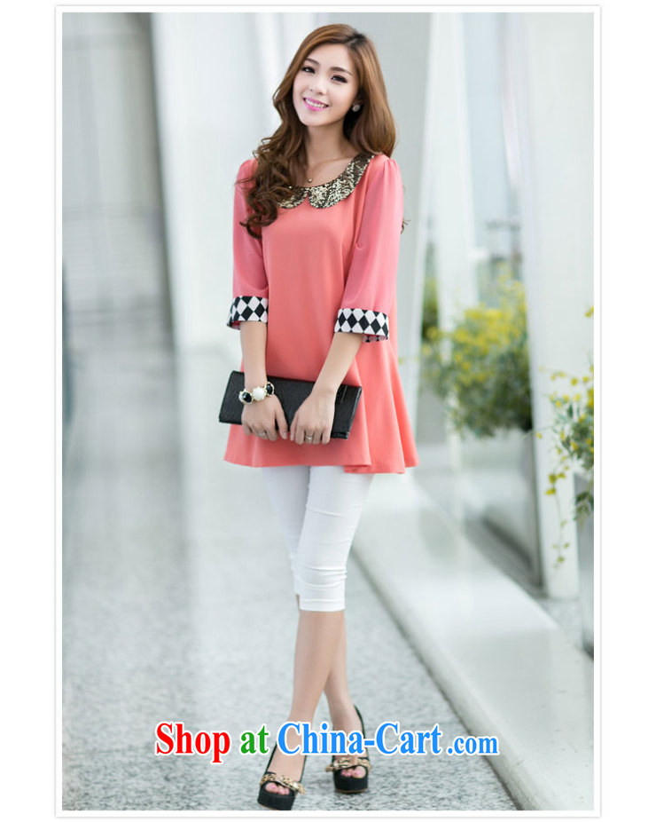 Cheuk-yan Yi Lai shadow summer girls doll for lady the code 7 cuffs, long, short-sleeved snow woven shirts M 3023 pink M pictures, price, brand platters! Elections are good character, the national distribution, so why buy now enjoy more preferential! Health