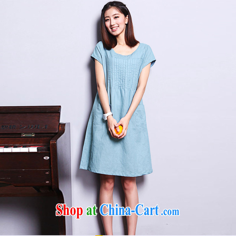 The Ju-Yee Nga summer is the women who are decorated in thick MM graphics thin cotton the dresses YQ 9182 rail blue XL, Yu Yee Nga, shopping on the Internet