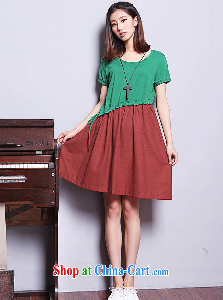 The Ju-Yee Nga summer the Code women's clothing cotton stitching retro thick sister cotton Ma dresses YQ 9180 green XXL pictures, price, brand platters! Elections are good character, the national distribution, so why buy now enjoy more preferential! Health