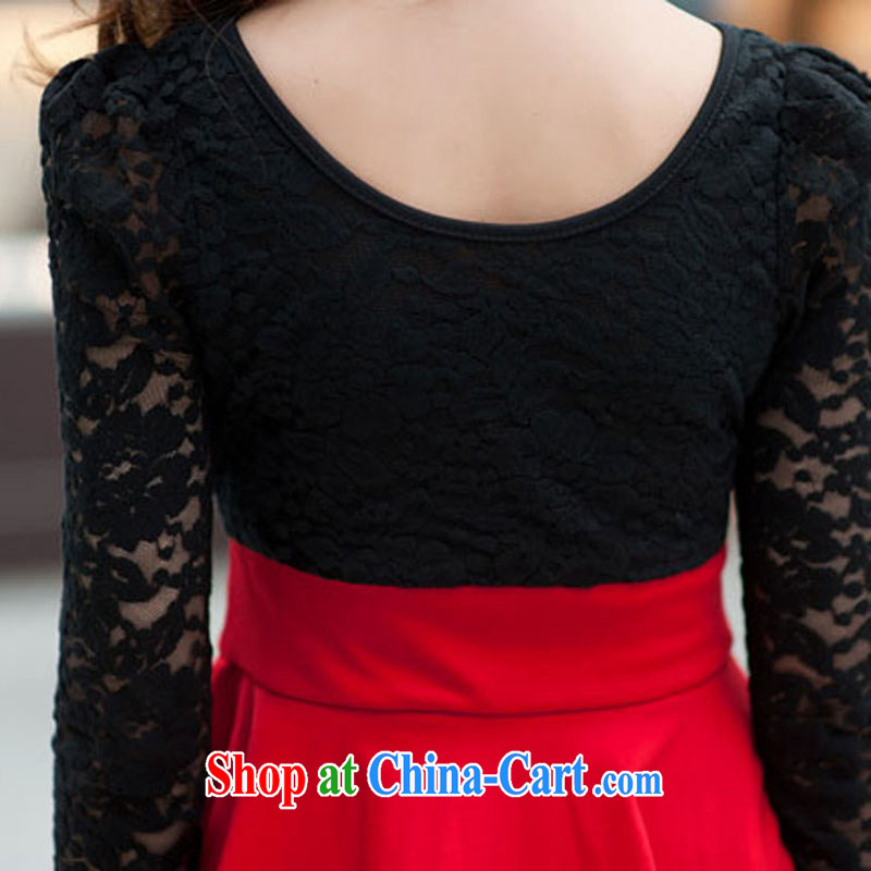 Cheuk-yan yi li video spring 2015 the code girls decorated in a video thin lace long-sleeved package and dresses M 2785 red 5 XL for weight 160 - 170, Cheuk-yan Yi-lai, and, shopping on the Internet