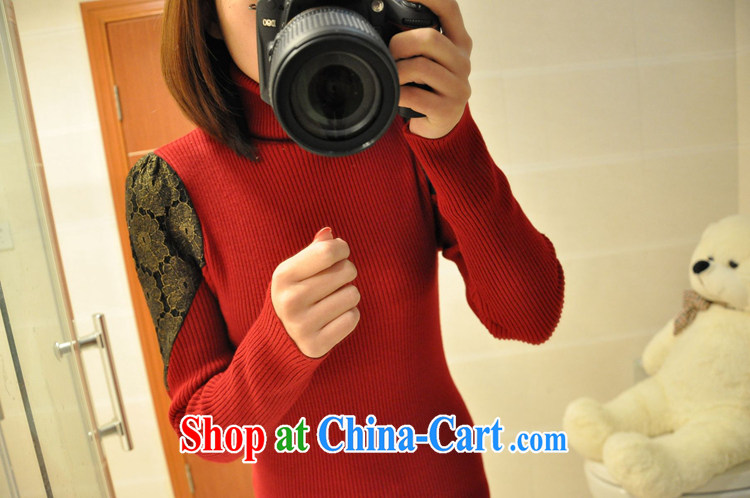 for Elizabeth's clothing thick girls with large, solid shirt gold lace stitching sweaters QA 812 round-collar wine red are code pictures, price, brand platters! Elections are good character, the national distribution, so why buy now enjoy more preferential! Health