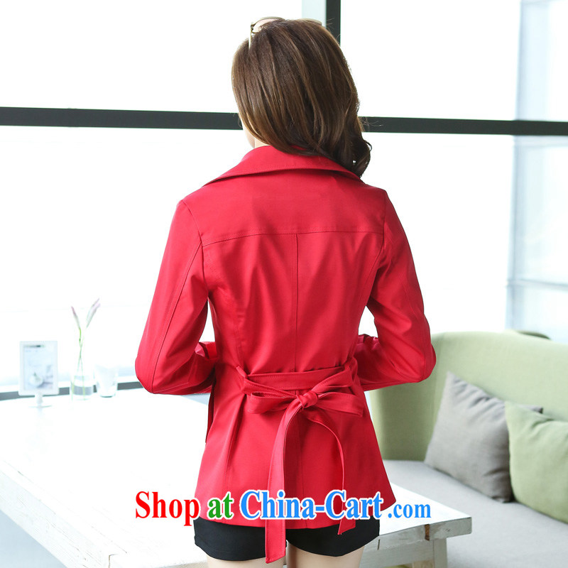Mr. according to her 2015 spring new long-sleeved windbreaker Korean lapel solid color the Code women's coats, jackets female D M 24 2116 red XXXXL, according to her, and, on-line shopping
