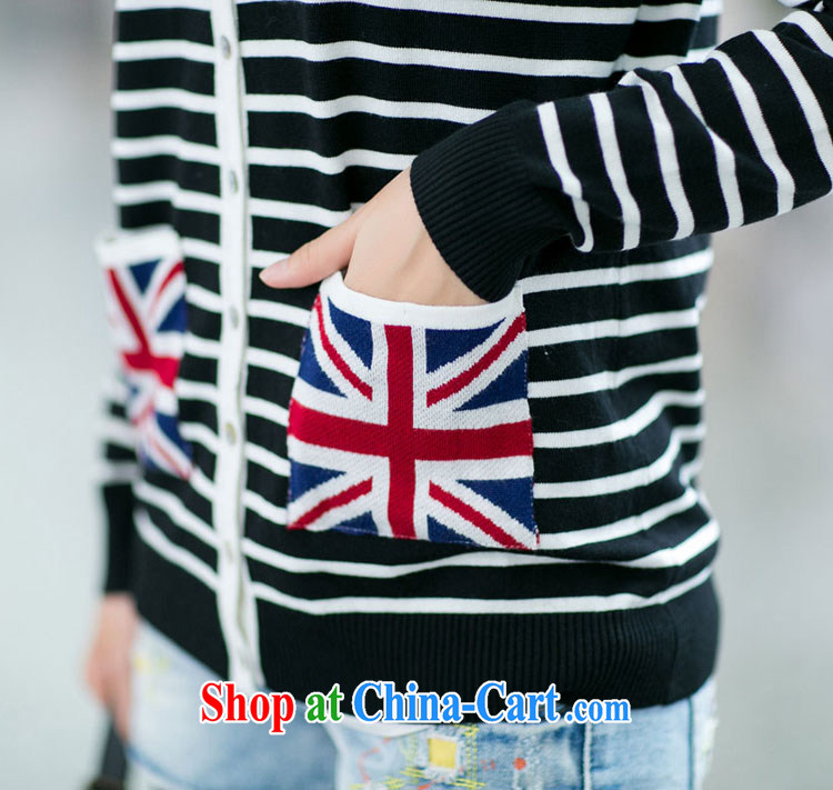 Cheuk-yan Yi Lai film 2015 spring new large, female American M field pattern stripes knitting garments 7012 black 3 XL pictures, price, brand platters! Elections are good character, the national distribution, so why buy now enjoy more preferential! Health