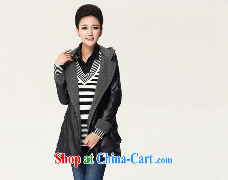 The Mak the Code women autumn 2014 the new thick mm XL stylish collar spell sweater long leather jacket 13,671 black XL pictures, price, brand platters! Elections are good character, the national distribution, so why buy now enjoy more preferential! Health