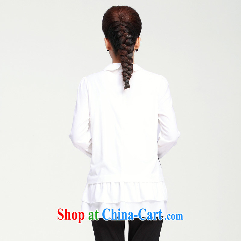 Slim, Mr Big, women fall 2014 with new women with thick mm lace large code female shirt T-shirt 13,606 white XXXXL, former Yugoslavia, Mak, and shopping on the Internet