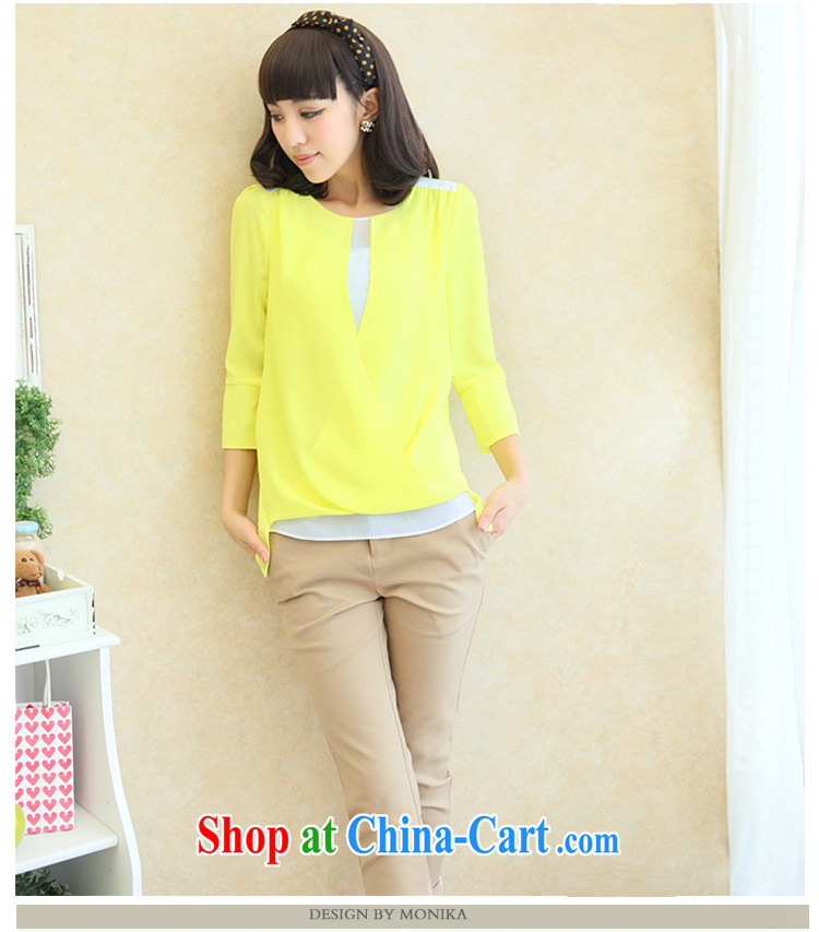 King, female thick MM Load fall 2013 new thick sister larger snow woven shirts graphics thin trade Korean T-shirt girl yellow XXL pictures, price, brand platters! Elections are good character, the national distribution, so why buy now enjoy more preferential! Health