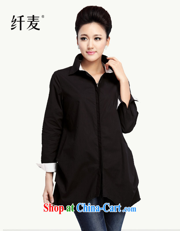 Autumn 2014 the former mecca the Code women mm thick Korean video thin quality solid color shirt jacket 13,588 black XL