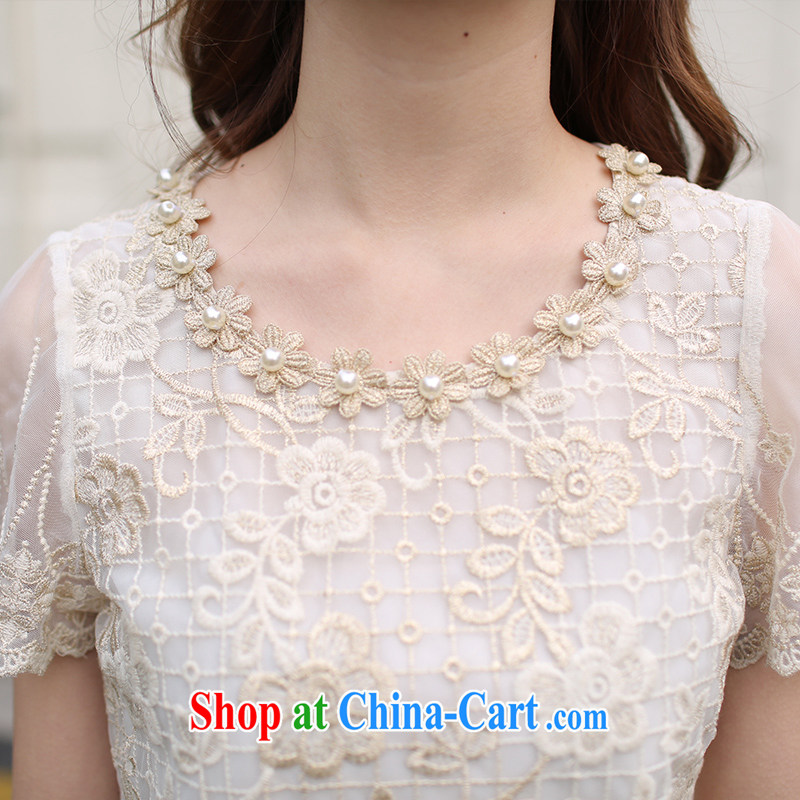 Connie Moses tab, female 2014 Korean summer new women embroidery lace T-shirt shirt round-collar short-sleeve female M, color XXXL, Moses Veronica, shopping on the Internet
