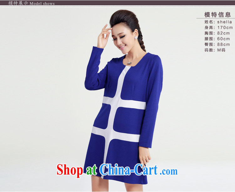 The Mak larger women fall 2014 with new women with thick mm stylish beauty knocked color long-sleeved dresses 13,611 blue M pictures, price, brand platters! Elections are good character, the national distribution, so why buy now enjoy more preferential! Health