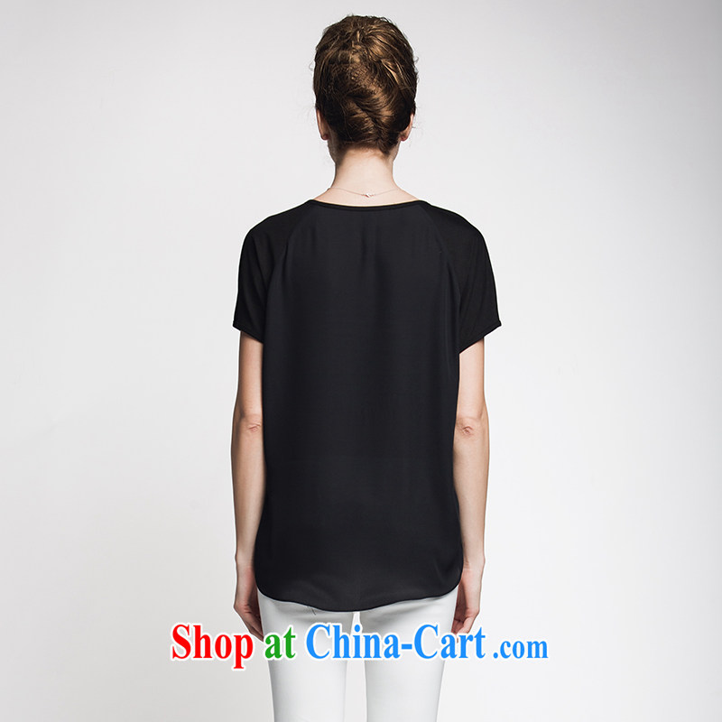 Slim, Mr Big, female 2015 summer new thick mm stylish embroidered ethnic pattern T pension 952153933 black XXXL, former Yugoslavia, Mak, and shopping on the Internet
