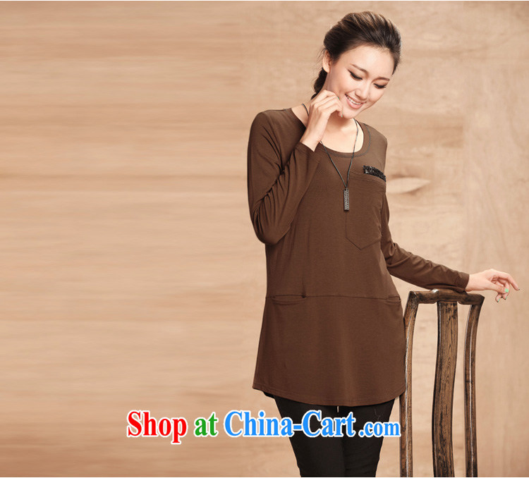 The Mak larger women 2013 winter new thick mm commuter relaxed, long, long-sleeved shirt T 12,188 brown M pictures, price, brand platters! Elections are good character, the national distribution, so why buy now enjoy more preferential! Health