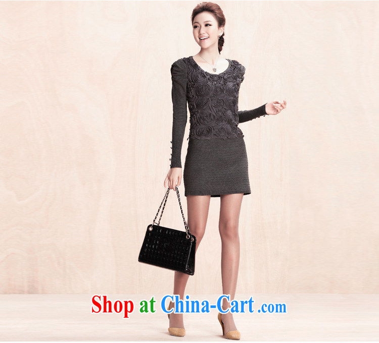 The Mak larger women 2014 winter new temperament, long, cultivating dresses HH 9816 dark gray L pictures, price, brand platters! Elections are good character, the national distribution, so why buy now enjoy more preferential! Health