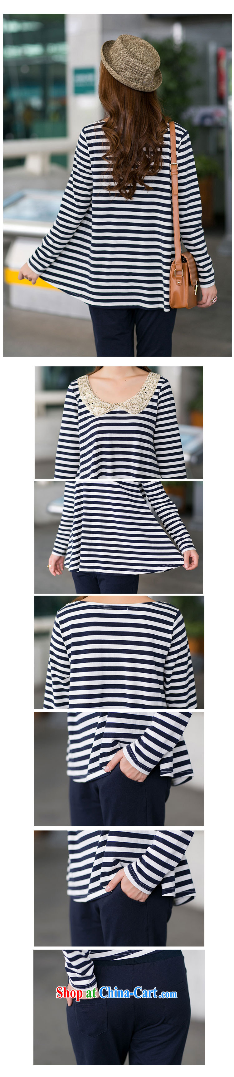 Van Gogh, the larger female 2015 mm thick autumn is new, thick sister long-sleeved Leisure package Korean autumn lace collar streaks Sport Kit royal blue stripes Kit 4 XL pictures, price, brand platters! Elections are good character, the national distribution, so why buy now enjoy more preferential! Health