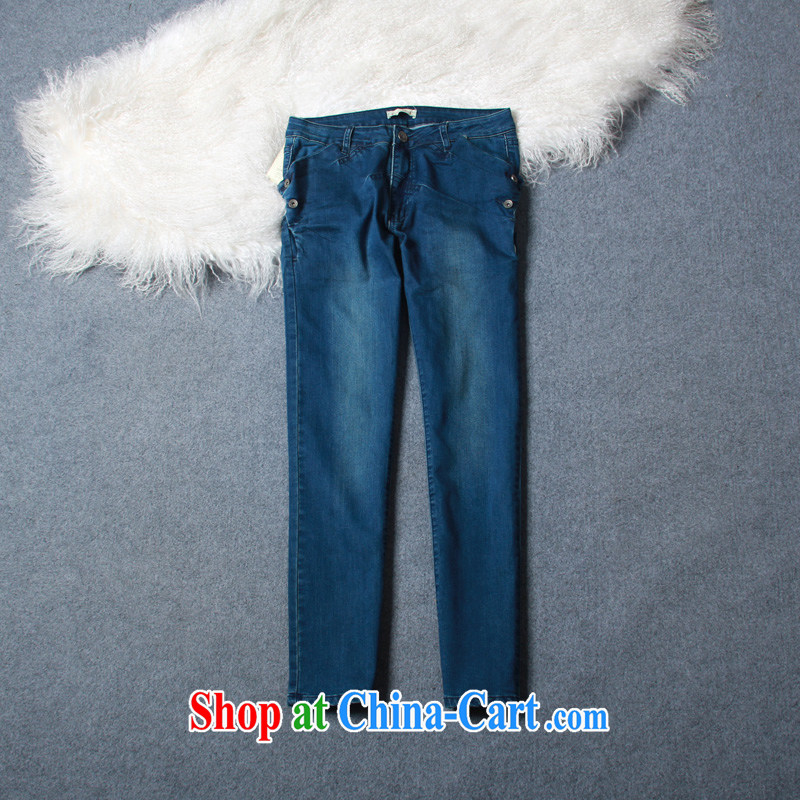 Europe feelnet 2015 spring new Korean video thin new Harlan pants XL jeans 678 678 - 1 dark blue 38 yards _2 feet_ 88