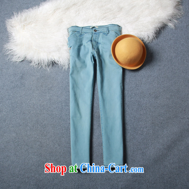 Europe feelnet 2015 spring new Korean video thin new Harlan pants XL jeans 678 678 - 1 dark blue 38 yards (2 feet 88), FeelNET, shopping on the Internet