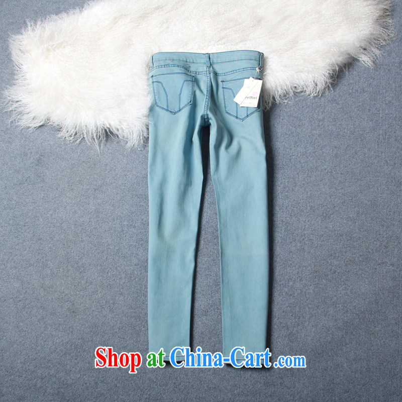 Europe feelnet 2015 spring new Korean video thin new Harlan pants XL jeans 678 678 - 1 dark blue 38 yards (2 feet 88), FeelNET, shopping on the Internet