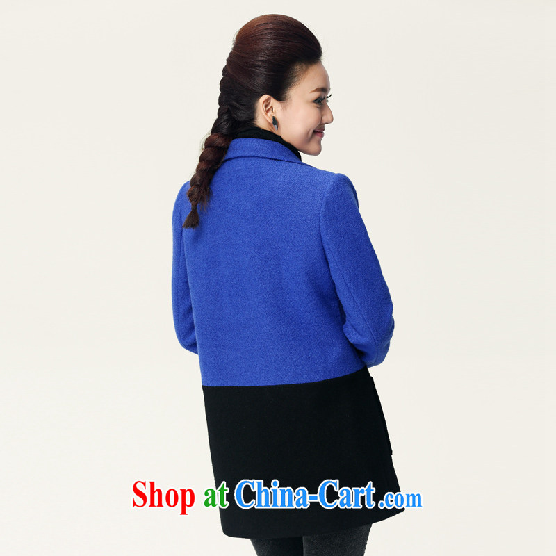 Slim, Mr Big, female 2014 autumn and winter, the mm thick stylish quality collision color is 13,766 jacket Black and Blue XXL, slim Mak, the Code women, shopping on the Internet