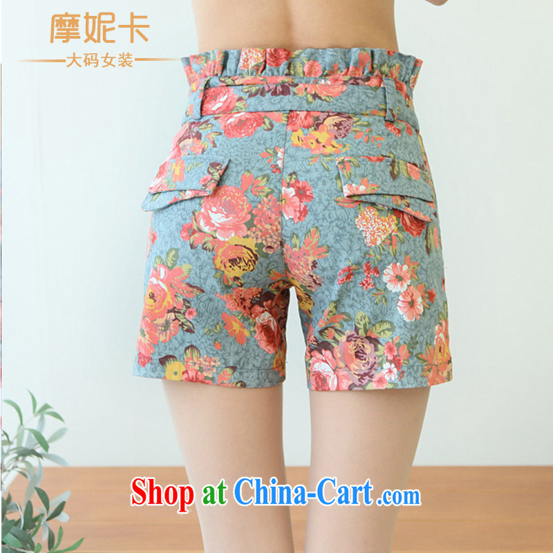 mm thick summer 2013 new Korean version has been and floral shorts Women's Code retro high-waist graphics thin idyllic stamp hot pants suit XXXL, shopping on the Internet