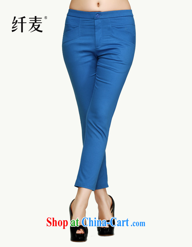 Former Yugoslavia, Mr Big, female 2014 summer new, larger female Korean Beauty graphics thin 9 pants 13,152 blue M