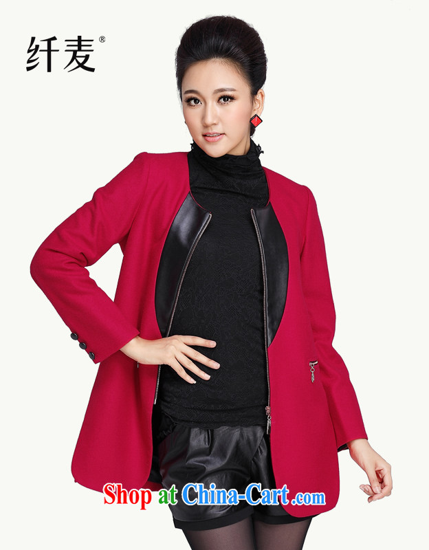 Slim, Mr Big, female 2014 autumn and winter new thick mm stylish and elegant beauty chest spell leather jacket that 13,630 red XXXXL