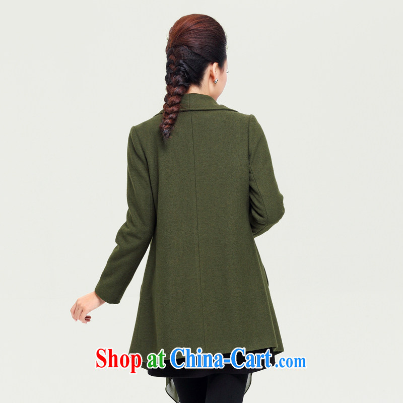 The Mak is the female 2014 autumn and winter new thick mm stylish snow woven stitching on T-shirt is gross jacket 13,981 army green XXXXL, former Yugoslavia, Mak, and shopping on the Internet