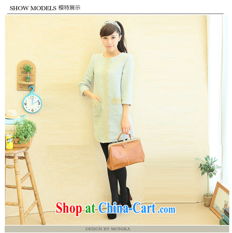 XL women s 2013 autumn version with new thick mm cultivating female lace collar 7 long-sleeved dresses gray-blue XXXL pictures, price, brand platters! Elections are good character, the national distribution, so why buy now enjoy more preferential! Health