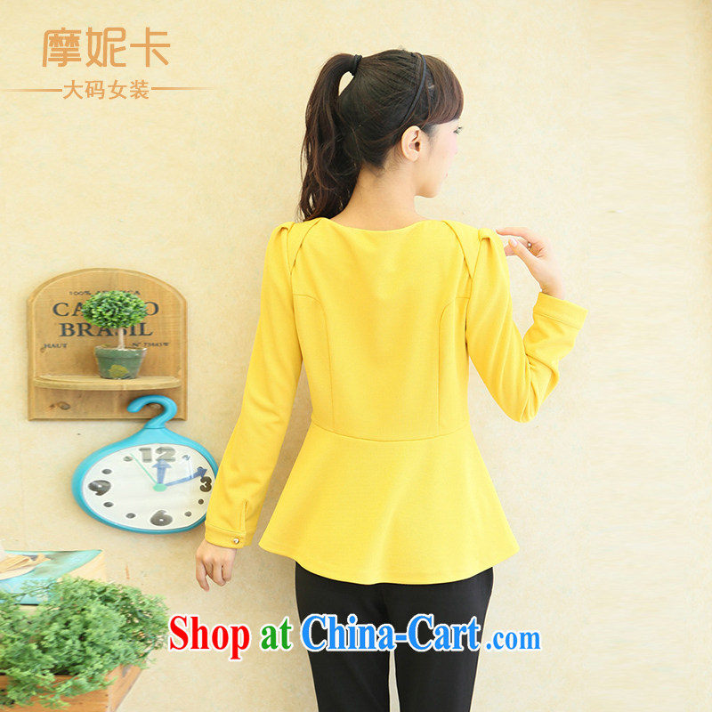 XL WOMEN's 2013 Fall edition with new thick mm video thin lace lace stitching T-shirt T shirts yellow XXL Moses, Veronica, the Code women, shopping on the Internet