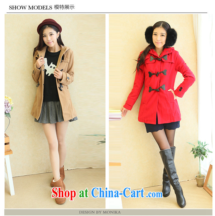 Connie Moses tab, female thick mm autumn and winter clothing new Korean version in thin long windbreaker thick sister jacket female Red XL pictures, price, brand platters! Elections are good character, the national distribution, so why buy now enjoy more preferential! Health