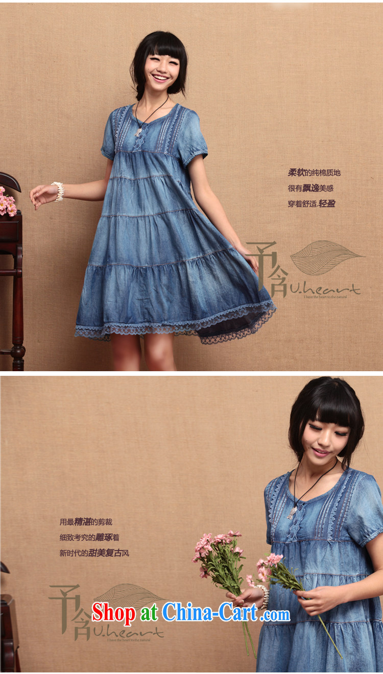 To include the original short-sleeved cowboy graphics thin A field as well as the stitching retro cake skirt thick sister large, denim dress denim dress, long, round-collar short-sleeve dress the code/L pictures, price, brand platters! Elections are good character, the national distribution, so why buy now enjoy more preferential! Health