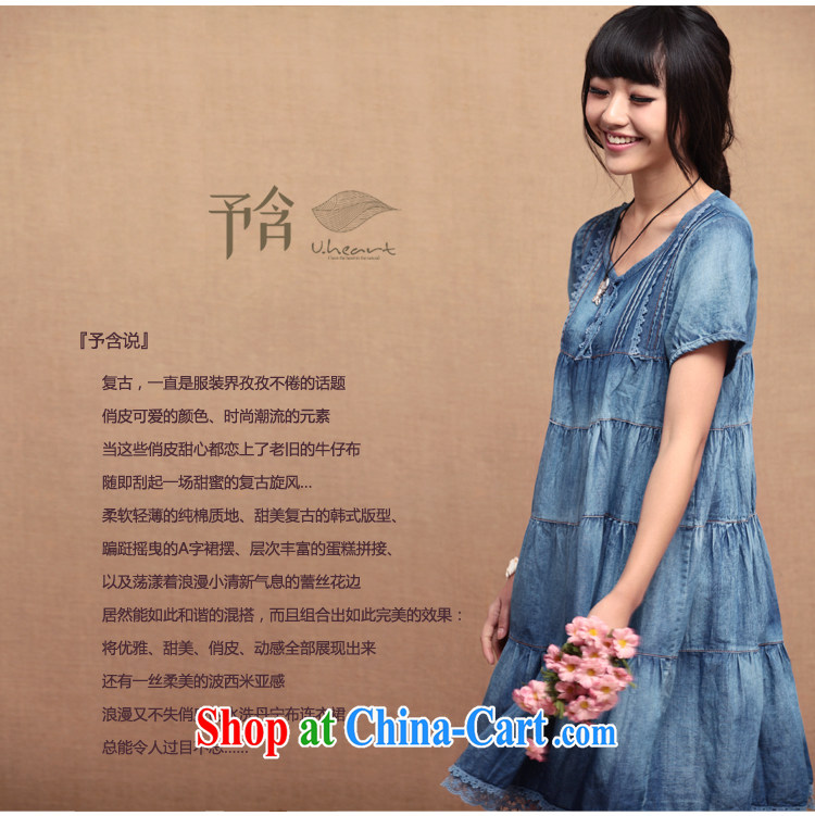 To include the original short-sleeved cowboy graphics thin A field as well as the stitching retro cake skirt thick sister large, denim dress denim dress, long, round-collar short-sleeve dress the code/L pictures, price, brand platters! Elections are good character, the national distribution, so why buy now enjoy more preferential! Health